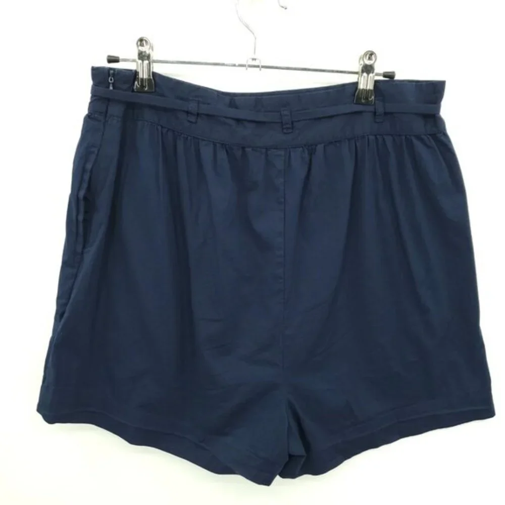 Jason Wu High Waisted Cotton Shorts Large Navy Blue